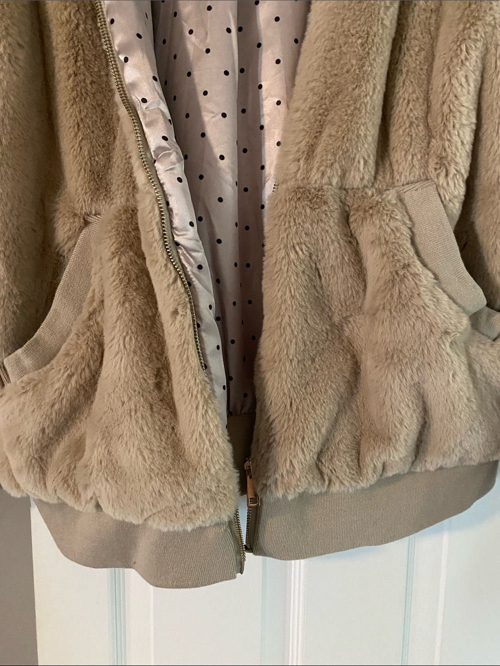 Ashley By 26 International Plush Hooded Teddy Coat in Light Taupe - Picture 7 of 7